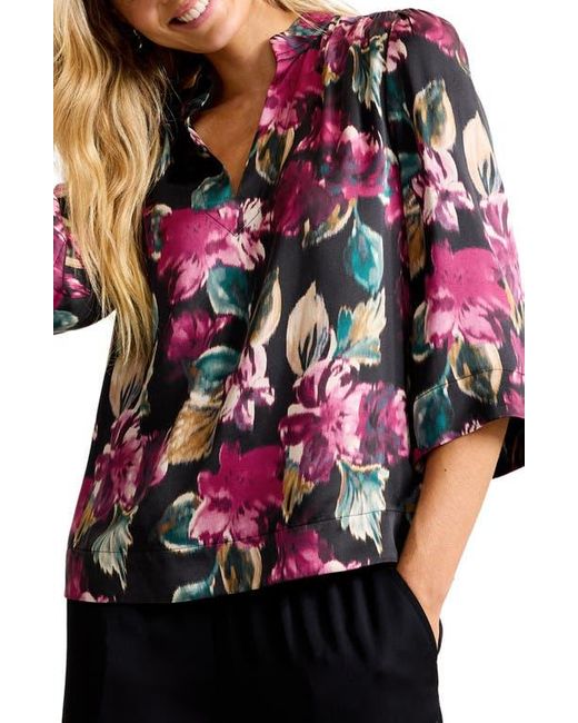 Tommy Bahama Black Jeweled Blooms Silk Top