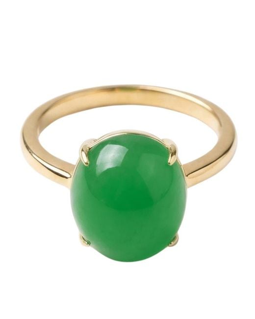 seree Green Elegant Quartzite Oval Dew Ring
