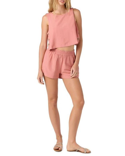 O'neill Sportswear Pink Sanders Side Button Crop Tank