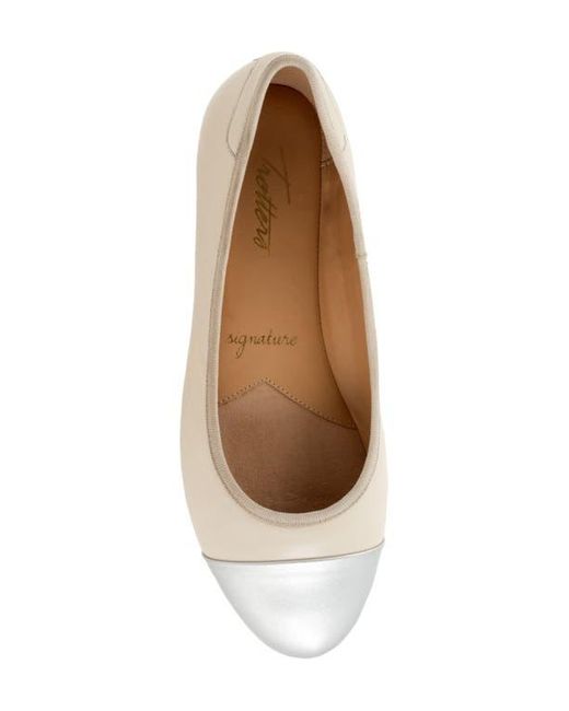 Trotters Natural Clara Cap Toe Flat