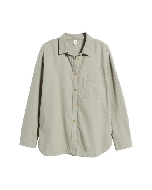 BP. Gray Oversize Cotton Twill Shirt