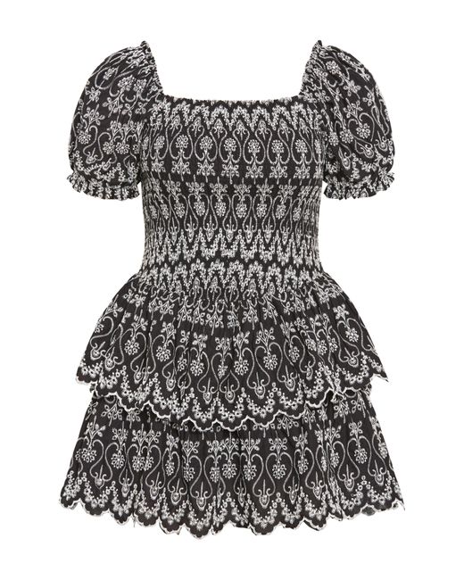 City Chic Black Charley Embroidered Layered Ruffle Dress