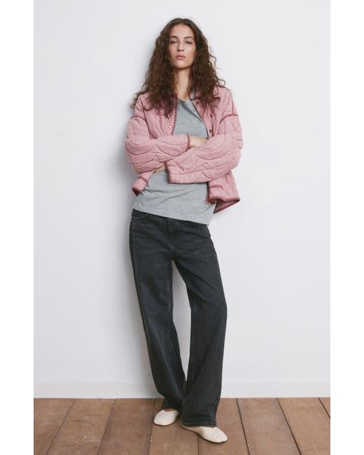 Mango Red Quilted Jacket