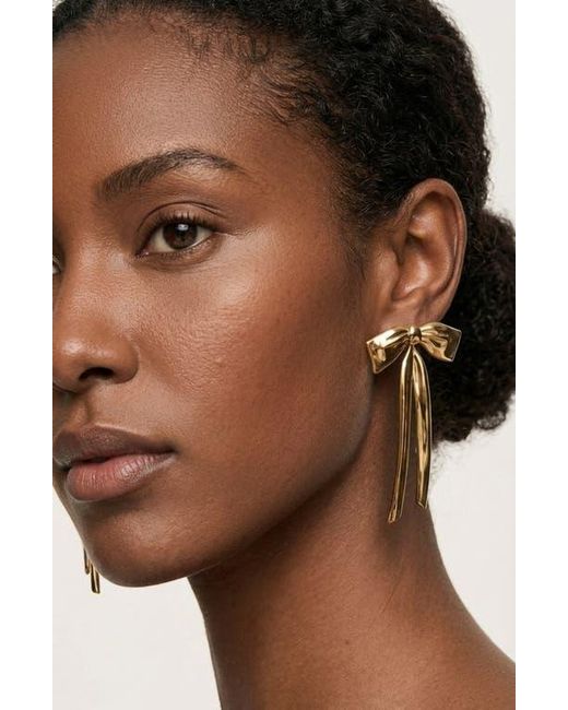IMBER Metallic Bow Statement Drop Earrings
