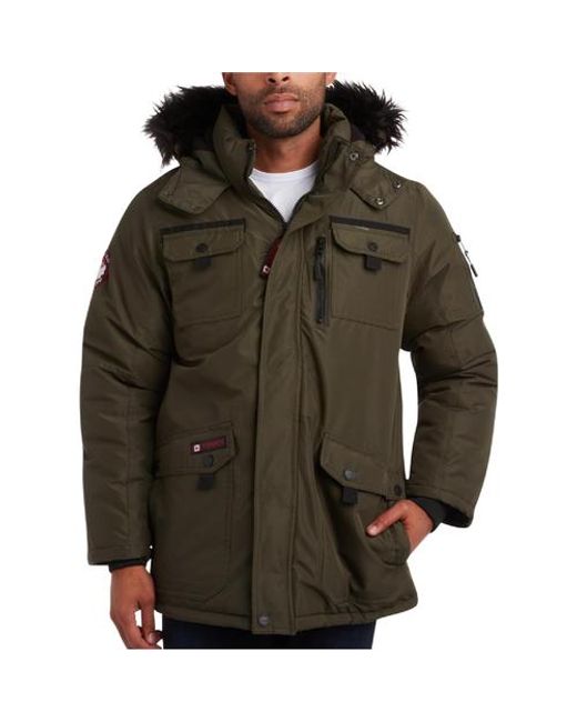canada weather gear Brown Insulated Puffer Jacket for men