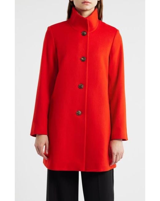 Fleurette Red Grace Stand Collar Wool Coat (Nordstrom Exclusive)
