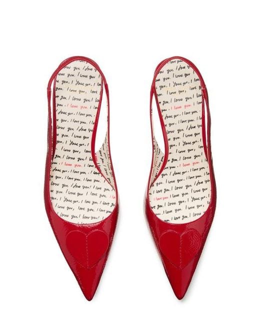 Kate Spade Red Lover Crinkle Patent Leather Slingback Pump