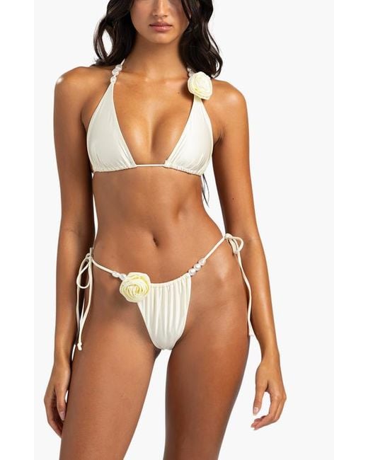 Beach Bunny Swimwear White Evangaline Triangle Top