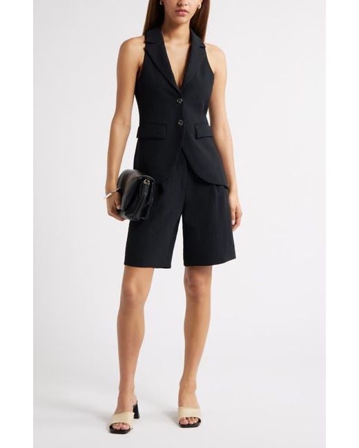Open Edit Black Notched Lapel Vest