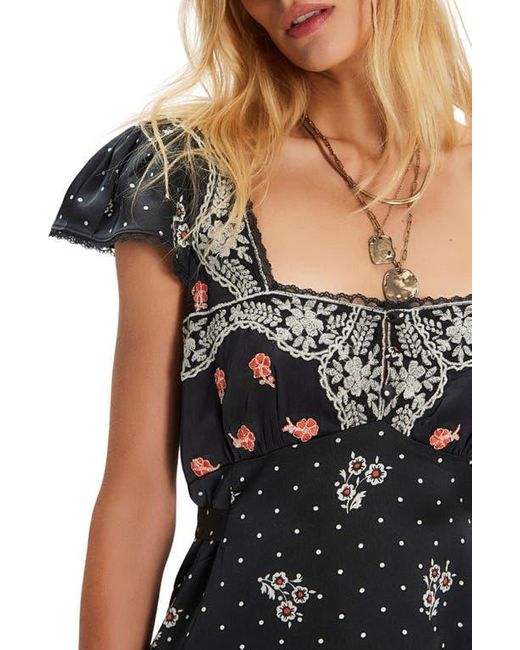 free people black embroidered dress Free People Black Embroidered Tank Dress (with removable lining/slip)- –  The Saved Collection main image 0