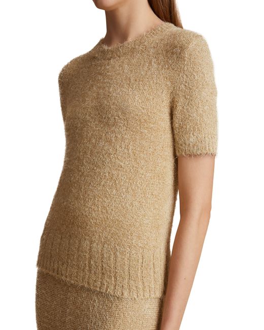 Khaite Brown Luphia Short Sleeve Silk & Cashmere Sweater