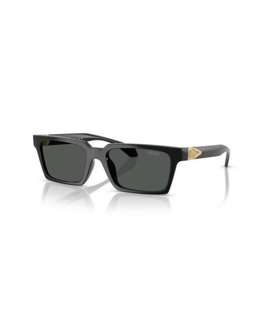 Versace Gray 55Mm Rectangular Sunglasses for men