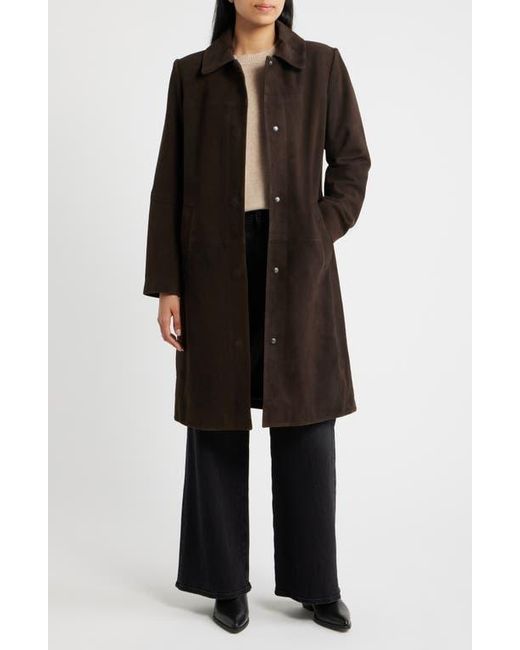 Bernardo Black Long Suede Coat