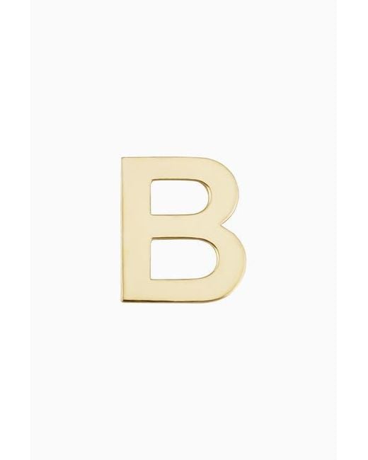 Oradina White 14K Initial Reaction Single Stud