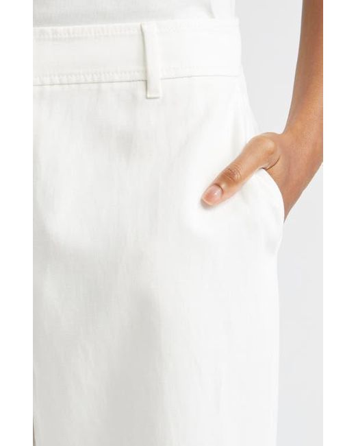 Lafayette 148 New York White Charles Cotton & Linen Wide Leg Pants