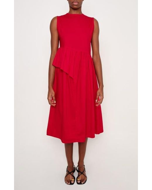 The Lulo Project Red The Bloodline Ruffle Sleeveless Midi Dress