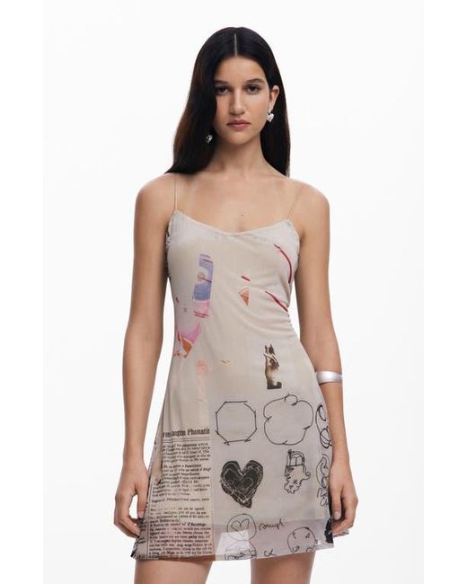 Desigual Natural Print Sleeveless Minidress