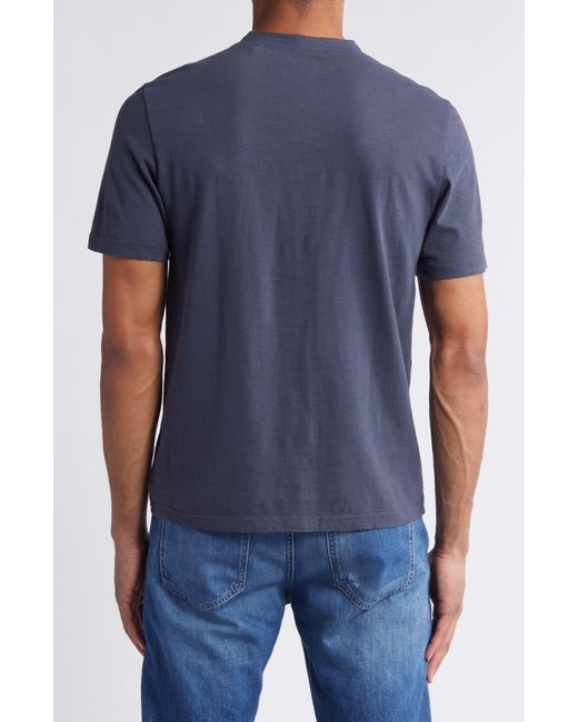 Faherty Brand Blue Sunwashed Organic Cotton Henley for men