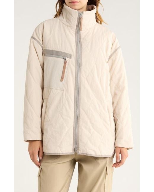 Prana Gray Encinitas Water Repellent Quilted Field Coat