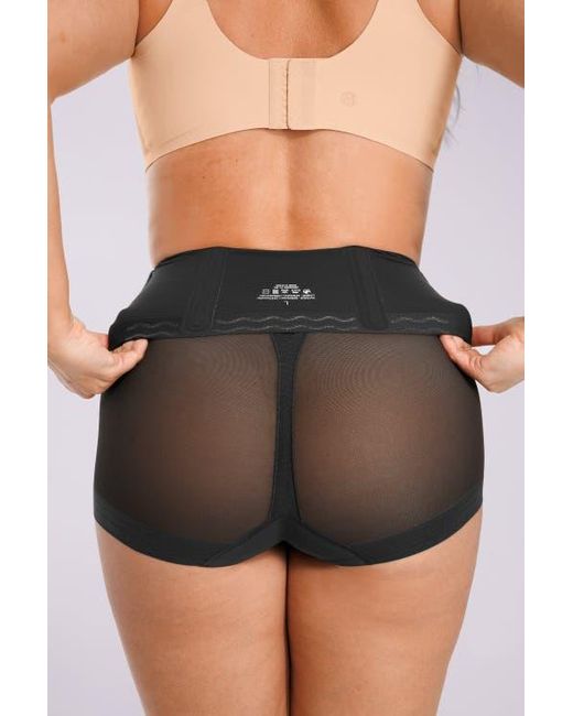 Shapellx Black High Waist Mesh Tummy Control Brief