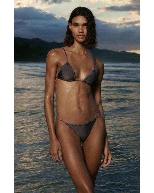 Mango Gray Studded Bikini Bottoms