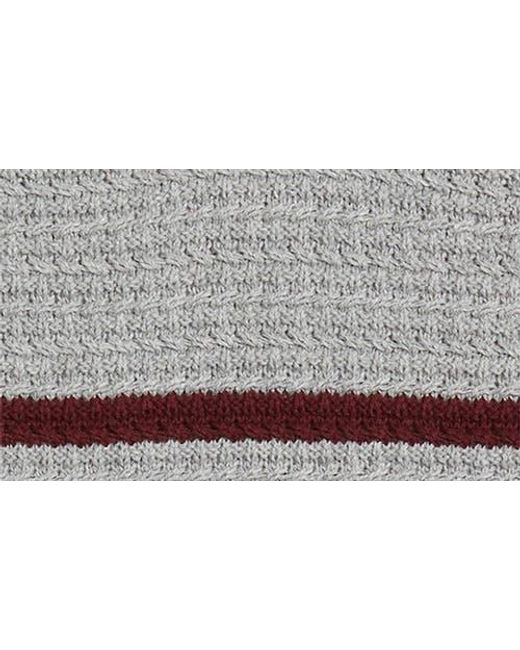 525 Gray Brooks Stripe Cotton Pullover Sweater