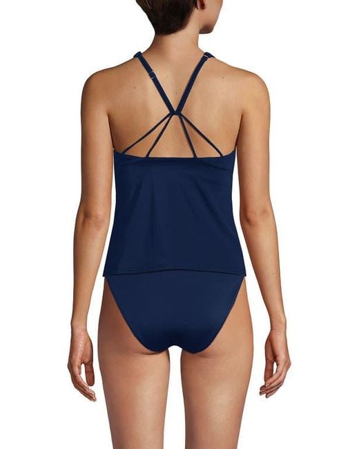 High Neck Halter Tankini Top Lands' End Women's Long Torso Scoop