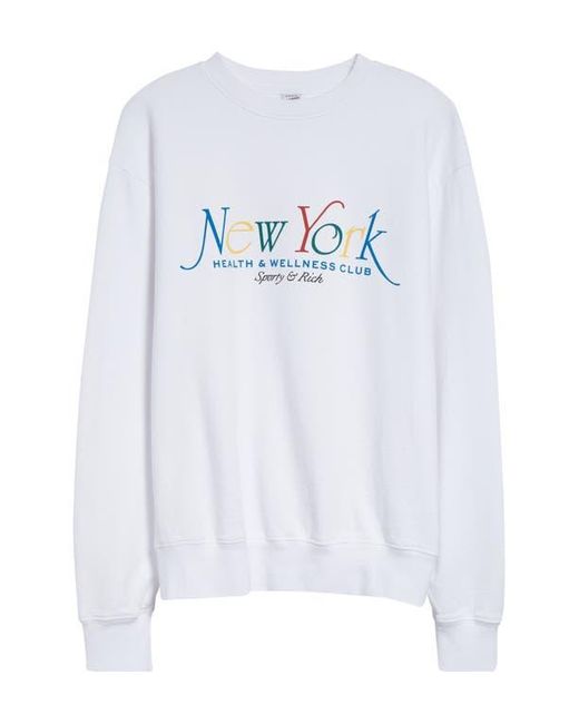 Sporty & Rich White Ny 94 Long Sleeve Cotton T-Shirt
