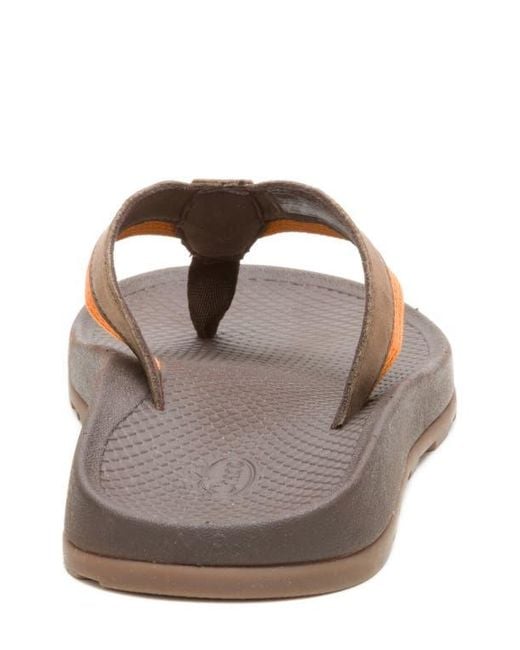 Chaco Brown Lowdown Leather Flip Flop for men