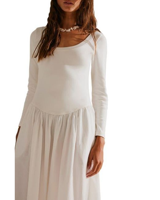 Free People Natural Aelia Long Sleeve Maxi Dress