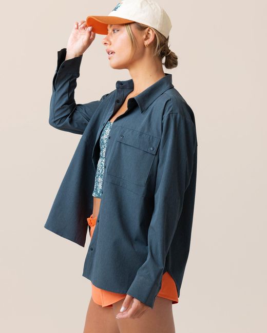 Nani Swimwear Blue Base Camp Button Up