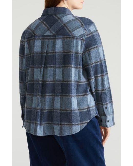 UNIVERSAL STANDARD Blue Maine Flannel Button-Up Shirt