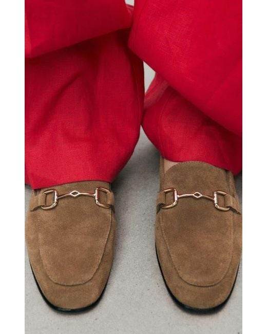 Mango Brown Moc Toe Loafer