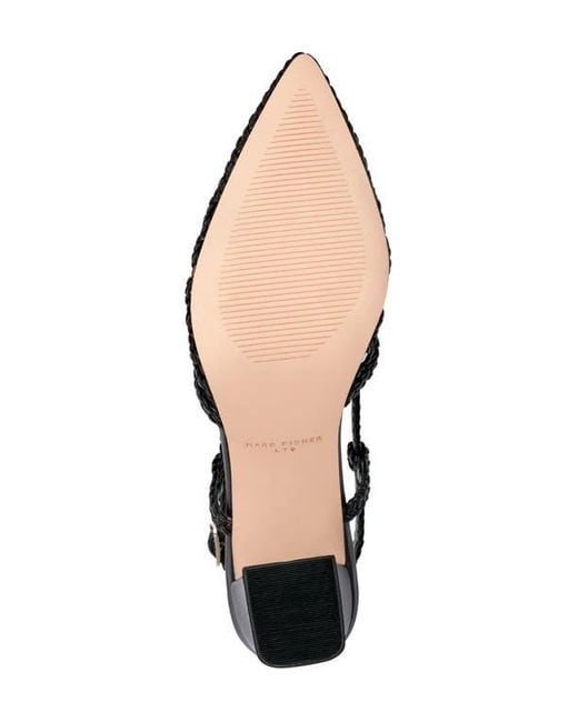 Marc Fisher Black Zunnie Slingback Pointed Toe Pump