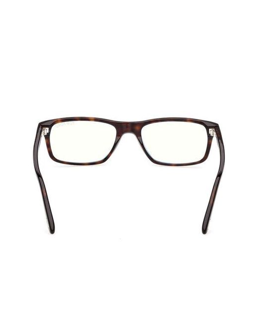 Tom Ford Brown 55Mm Rectangular Optical Glasses for men