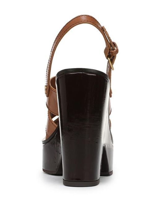 Veronica Beard Brown Peony Slingback Platform Sandal