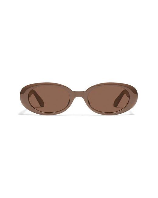 Quay Brown Felt Cute 52Mm Gradient Small Oval Sunglasses