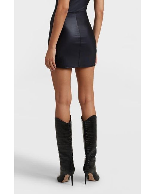 Commando Black Matte Metallic Micromini Skirt With Shorts