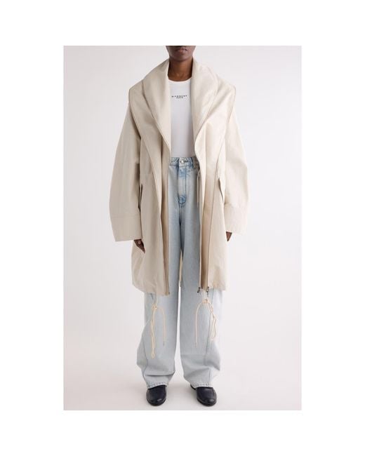 Givenchy White Cotton & Nylon Double Zip Parka