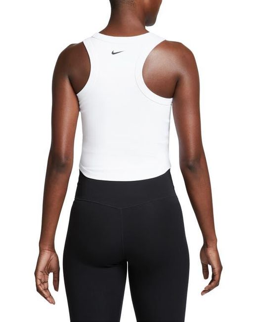 Nike White One Fitted Dri-Fit Cropped Tank Top