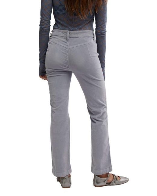 Free People Blue High Time Kick Corduroy Flare Pants
