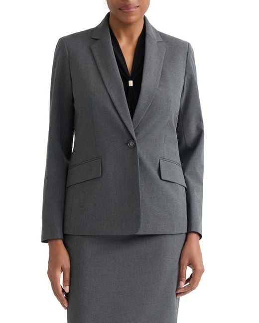 Kasper Gray Washable One-Button Jacket