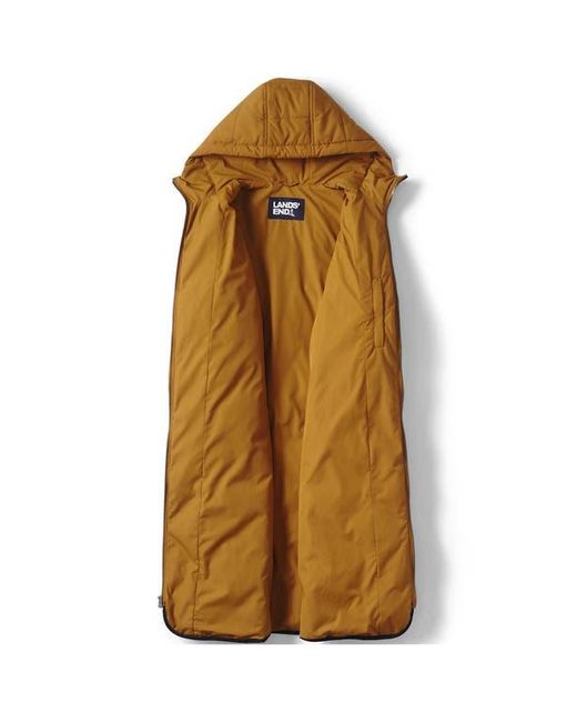 Lands' End Yellow Featherfree Insulated Diamond Quilted Maxi Coat
