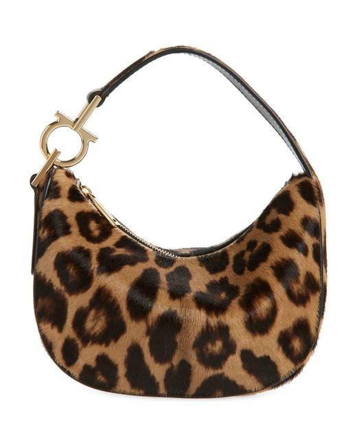 Ferragamo Brown Mini Smile Leather Top Handle Bag
