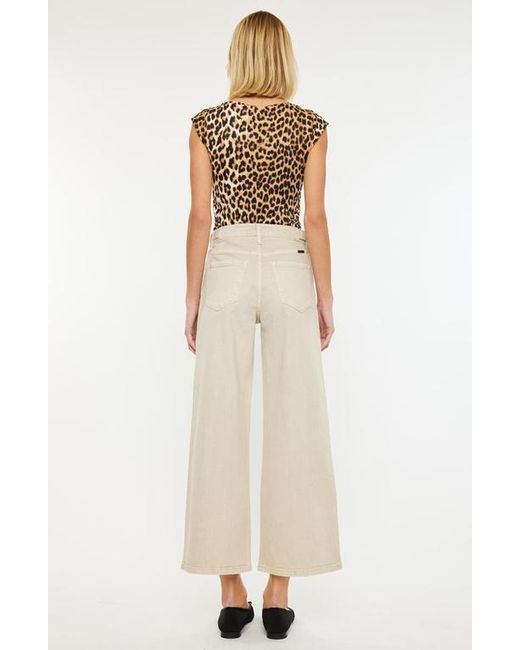 Kancan Natural Calla Ultra High Rise Cropped Wide Leg Jeans