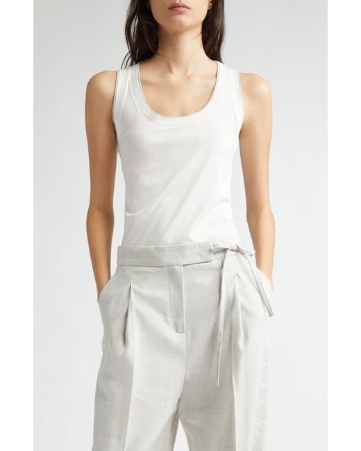 Eleventy White Cotton Tank