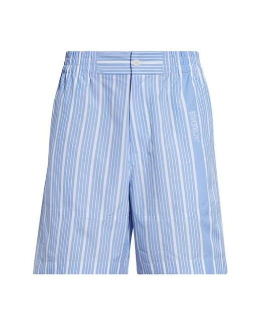 Jacquemus Blue Le Short Aloe Stripe Shorts for men