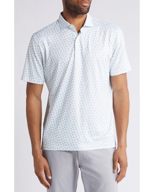 Johnnie-o Blue Tropic Scatter Print Prep-formance Polo for men