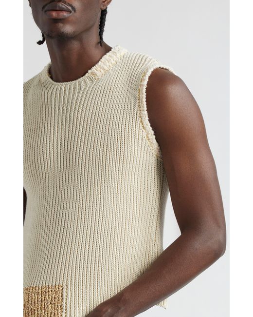 Eckhaus Latta Natural Cinder Cotton Blend Sweater Tank for men