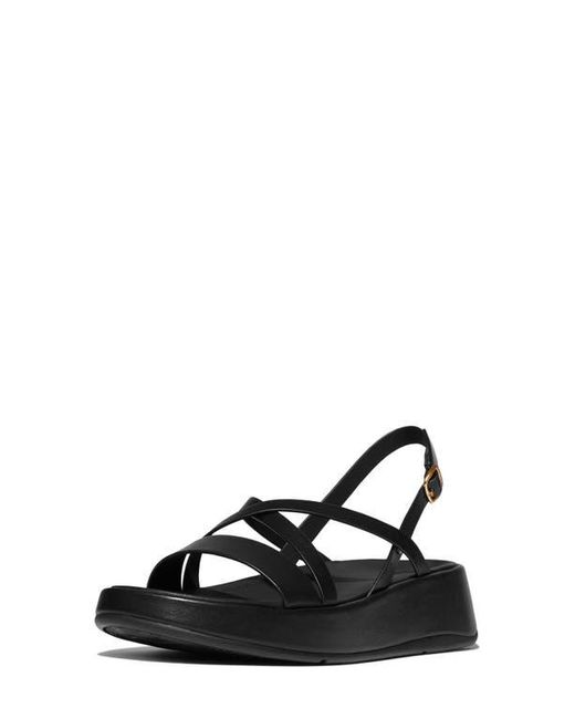 Fitflop Black F-Mode Slingback Platform Wedge Slide Sandal